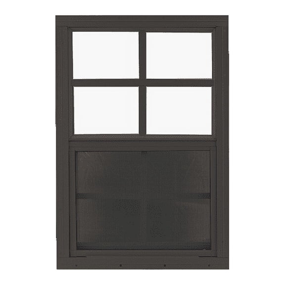 Shed Windows and More Aluminum Frame Tempered Glass Black Flush Mount Window 14" x 21"