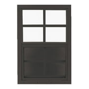 Shed Windows and More Aluminum Frame Tempered Glass Black Flush Mount Window 14" x 21"