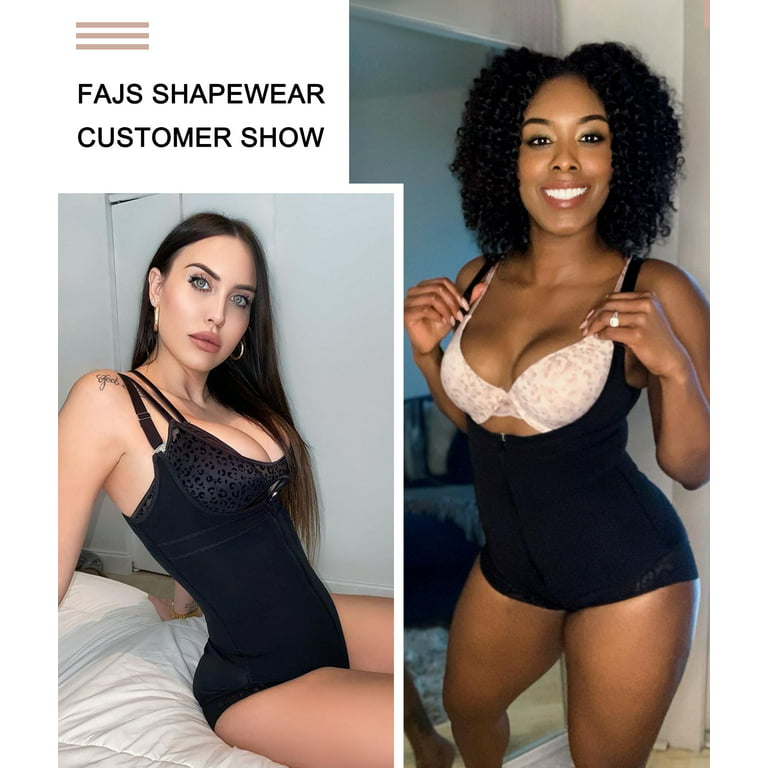 YIANNA Fajas Colombianas Women Shapewear Tummy Control Body Shaper  Reductoras Waist Trainer Bodysuit Black-XL 