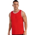 thumbnail image 2 of LiiYii Basketball Jerseys for Men Basketball Practice Team Uniform Sleeveless Sport Shirts Gym Red XXL, 2 of 7