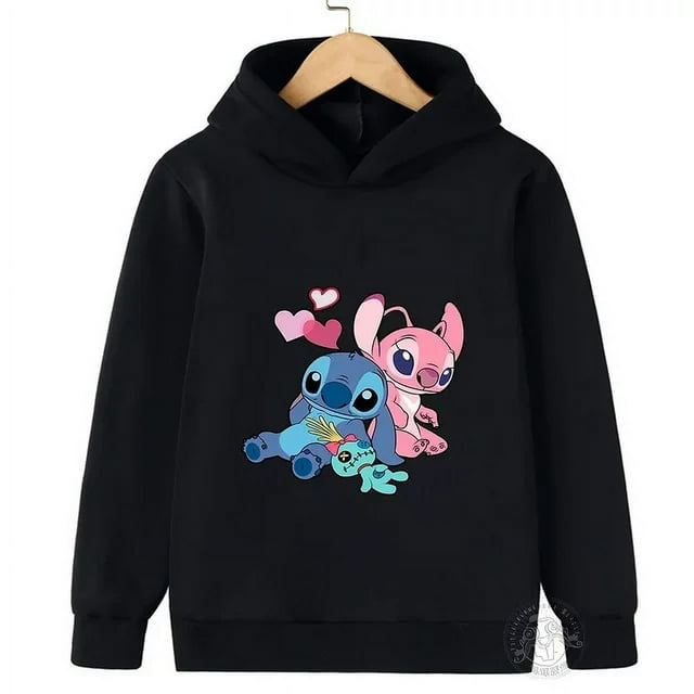 Printemps Automne Disney Stitch Mode de Rue Chandail pour Garçons et Filles Chandail de Sport pour Enfants Extérieur Enfants Chandail à Capuchon Couleur de l'Image10 110