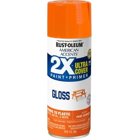 Real Orange, Rust-Oleum American Accents 2X Ultra Cover Gloss Spray Paint, 12 oz