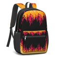 thumbnail image 5 of 17 Inch Lightweight Backpack,PVC Waterproof Oxford Fabric, Ergonomically Designed, with Large Capacity, Fire Flame Baseball Print, 5 of 5