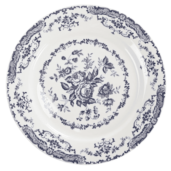 GNFGRGF Plates,Dinner Plates Set of 2, White Plates, Ceramic Kitchen Plates Microwave Safe Plates, 10.5 Inch Blue Plates Floral Plates Porcelain Dinner Plates