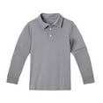 thumbnail image 3 of Resicozy Polo Shirts for Kids Long Sleeve Shirt Collared Uniforms Button Down Shirts Going Out Solid Color Clothes Gray 11-12 Years, 3 of 4
