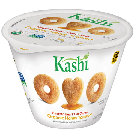 Kashi Heart to Heart Breakfast Oat Cereal in a Cup, Honey Toasted, Bulk Size, 1.4 Oz, 12