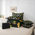 thumbnail image 6 of Manfei Yellow Lions Leopard 7pcs Bedding Comforter Set,Wild Crocodile Queen Bedding Sets,Kawai Zebra Pattern Queen Sheet Sets For Girls Boys,Microfiber Bedroom Decor Reversible, 6 of 8