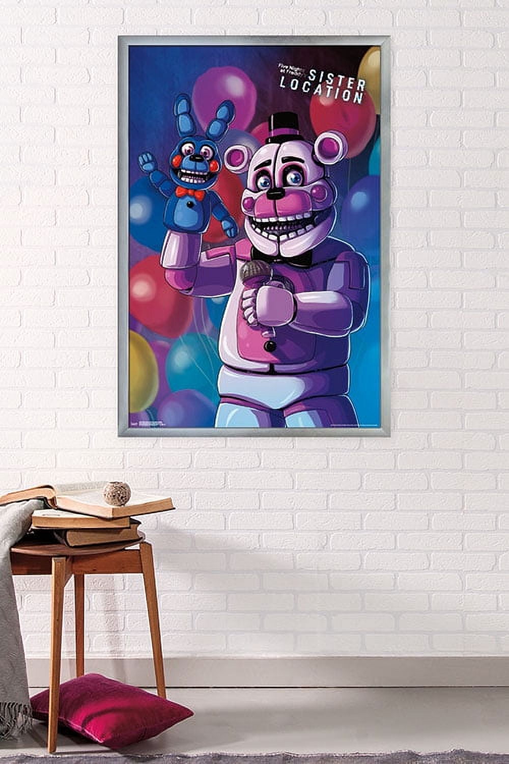 Five Nights at Freddy's: Sister Location - Funtime Freddy Wall Poster, 22.375" x 34", Framed