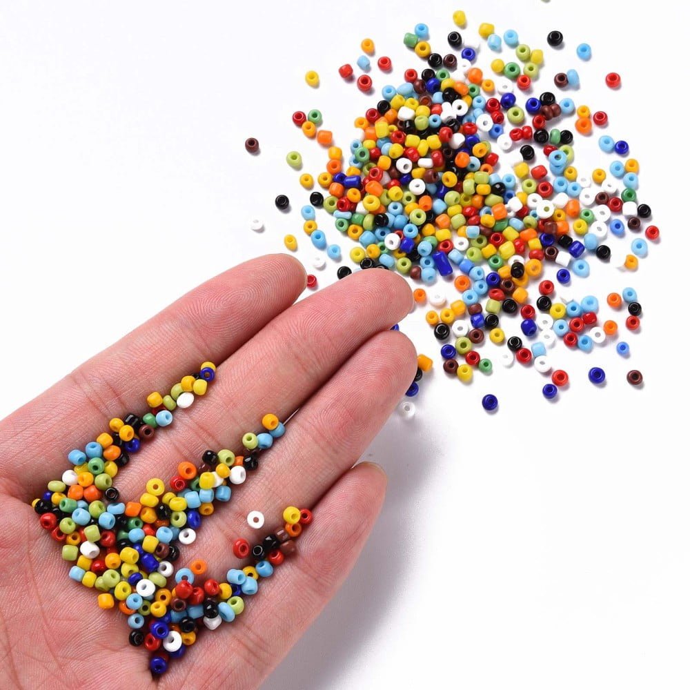 Glass Seed Beads Opaque Colours Seed Small Craft Beads for DIY Jewelry Making Round Mixed color 3mm Hole:1mm 10000pcs/pound