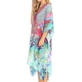 thumbnail image 3 of Sakkas Kristy Long Tall Lightweight Caftan Dress / Cover Up With V-Neck Jewels - SM224-multi - One Size Regular, 3 of 5