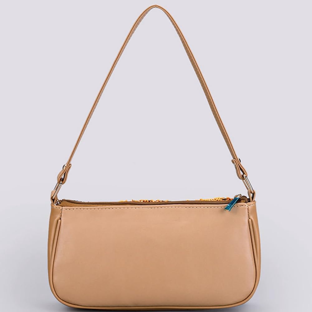 Women's Floral Embroidery Handbags Sequins Shoulder Bags Summer Party Handbags Glitter Underarm Backpacks