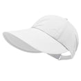 thumbnail image 2 of HuangHuanChen Sun Visor Hats for Women Wide Brim Sun Hat Lightweight Packable Ponytail Hat Comfortable Quick-Dry Sun Visor Casual Visor Cap Outdoor Activities White A, 2 of 6
