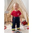 thumbnail image 6 of RUINIXCW Toddler Baby Boy Girl Firefighter Outfit Summer Clothes Kids Firefighter Costume Short Sleeve T-shirt Suspender Pants Overalls Halloween Birthday Outfits, 6 of 10