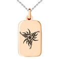 thumbnail image 1 of Stainless Steel Tribal Dark Sun Rune Engraved Small Rectangle Dog Tag Charm Pendant Necklace, 1 of 1