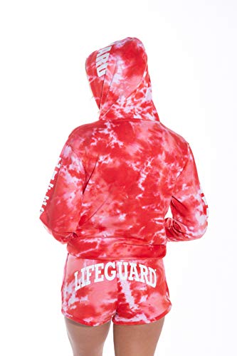 Red bleach tie dye hoodie Clearance