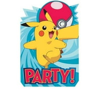 amscan 491859 Pokemon Pikachu Thank You Postcard, 8ct, Multi Color, 4 1/4" x 6 1/4"