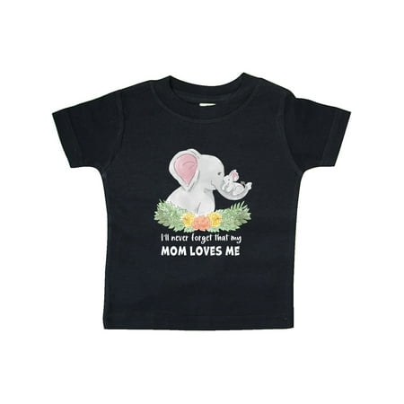 

Inktastic I ll Never Forget That My Mom Loves Me with Cute Elephants Gift Baby Boy or Baby Girl T-Shirt