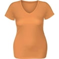 thumbnail image 2 of Emmalise Women's Plain Short Sleeve T-Shirt V-Neck Top Junior & Plus Sizes, 2 of 2