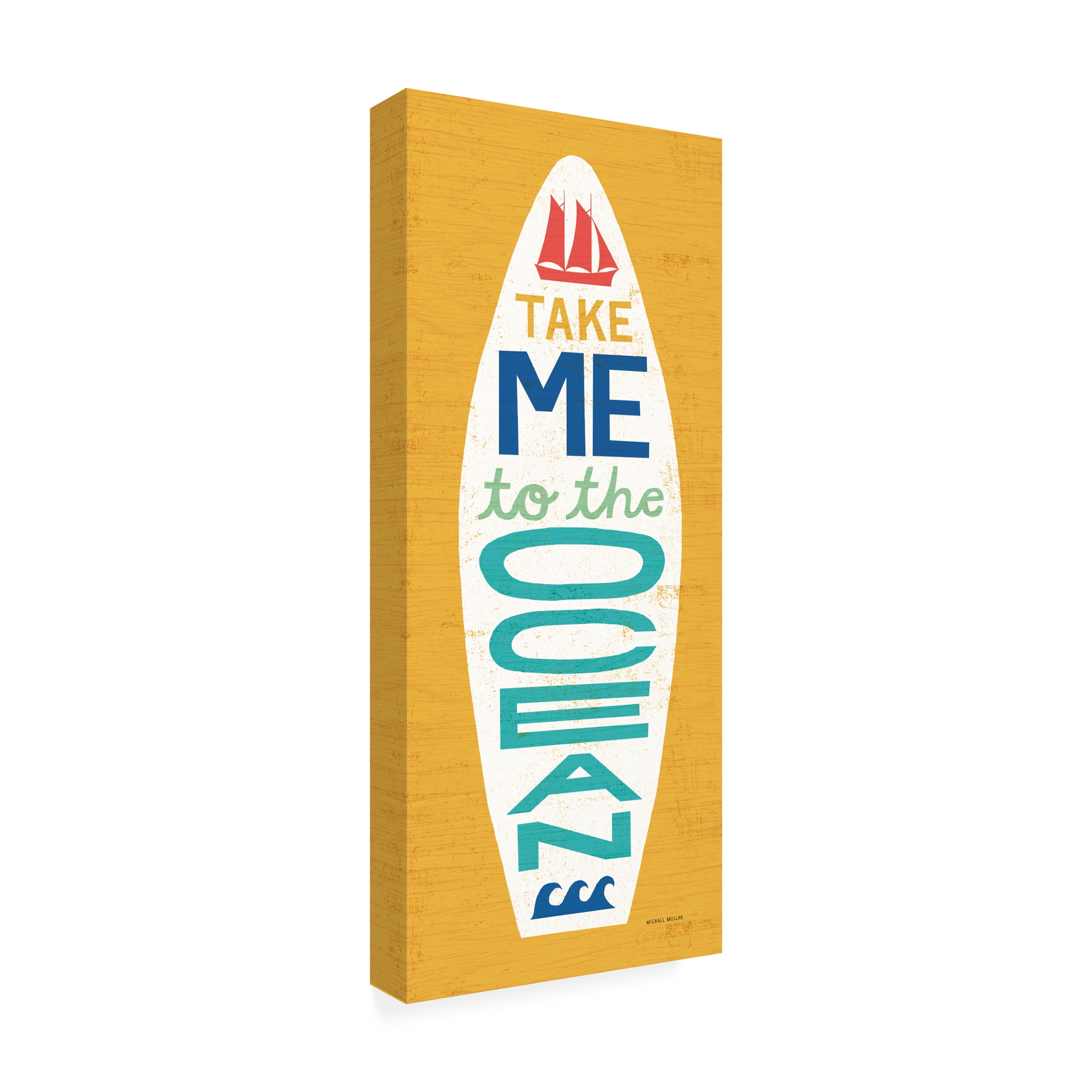 Trademark Fine Art 'Beach Bums Surf Board IV' Canvas Art by Michael Mullan