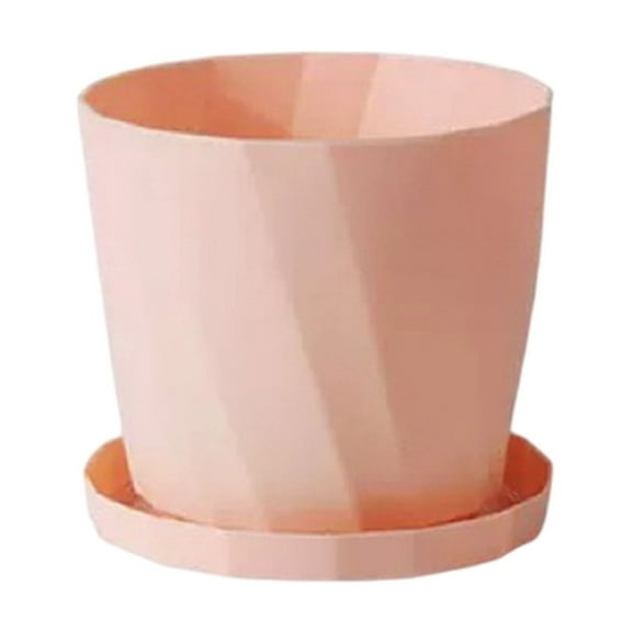 Qiweii Minimalist Flower Pot with Saucer Tray,Lightweight Planter for Indoor Potted Plant and Succulent Growth