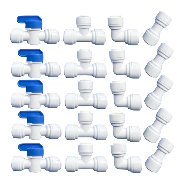 20 piezas de 3/8" de conexión a presión para agua, accesorios de plomería, piezas de repuesto para purificador de agua, conjunto de instalación