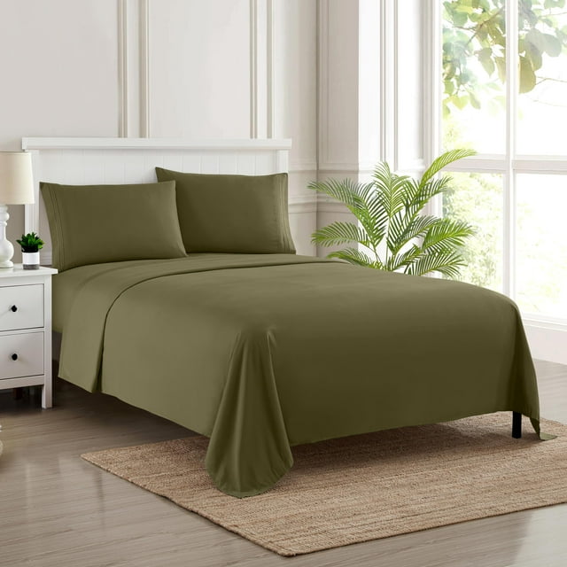 Juego de sábanas Sweet Home Collection Full Olive 1800 Supreme