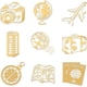 thumbnail image 1 of Pegatinas decorativas de níquel, relleno de resina metálica, resina epoxi y resina UV, material de relleno para manualidades, temática de viajes, formas mixtas, 40 x 40 mm, 9 estilos, 1 pieza/estilo,, 1 of 8