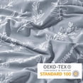 thumbnail image 4 of Juego de funda de edredón MUXHOMO, reversible, floral, gris, tamaño queen, 4 of 6