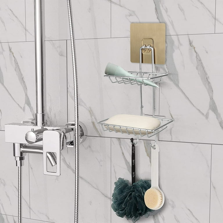 Antokin Bathroom Shelves and Racks Double Layer Soap Box Holder Rack  Bathroom Shower Soap Dish Hanging Tray Wall Holder Storage Holders – Antokin