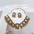 thumbnail image 5 of Vintage Ethnic Jewellery Set for Women Boho Cubic Zirconia Beads Dangle Earring Tassels Choker Necklace Crystal Wedding Party Oxidized Traditional Indian Bollywood Gift Daily Wear Birthday Bff, 5 of 12