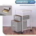 thumbnail image 7 of 2 Drawer Mobile File Cabinet, Rolling Printer Stand with Open Storage Shelf, Fabric Vertical Filing Cabinet fits A4 or Letter Size for Home Office, 7 of 7