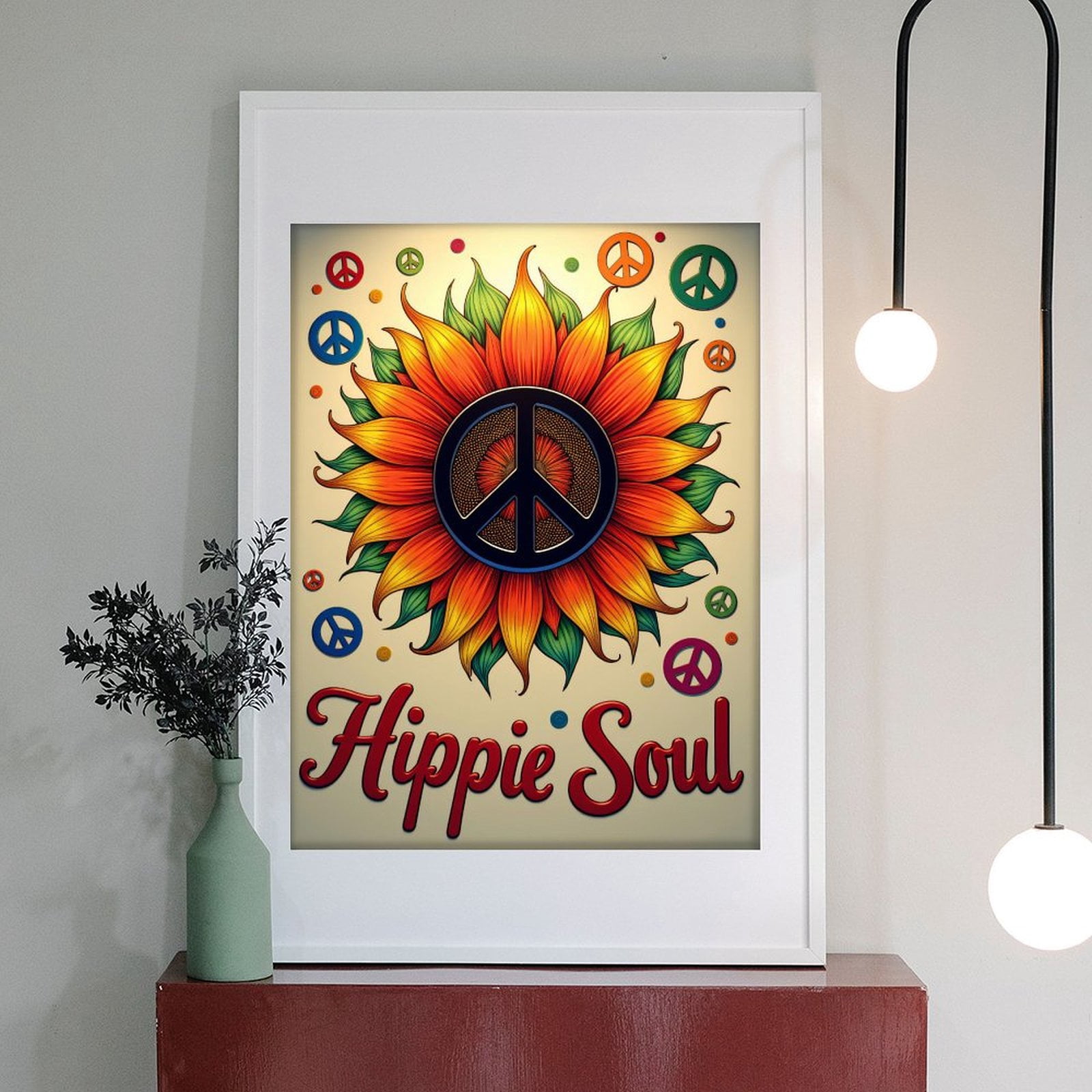 Diamond Art Kit for Adults, Peace Sunflower Art Print Diamond Painting for Adults Beginners, DIY Diamond Art Painting Kits, 5D Diamond Painting Crafts for Home Decor 12x16 Frameless