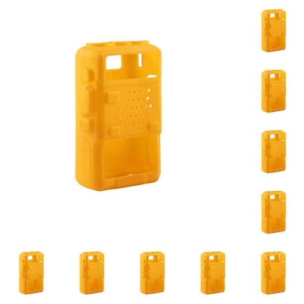 Methold Funda protectora de de silicona de 5 colores para UV-5R/UV-5RA/UV-5R Plus/UV-5RE/UV-5RC/F8+ Amarillo 10piezas