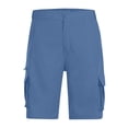 thumbnail image 3 of TQWQT Royal Blue Shorts Men Cargo Shorts Elastic Waist Knee Length 5 Inch Inseam Shorts with Pockets Dressy Casual Big and Tall Royal Blue 3XL, 3 of 5