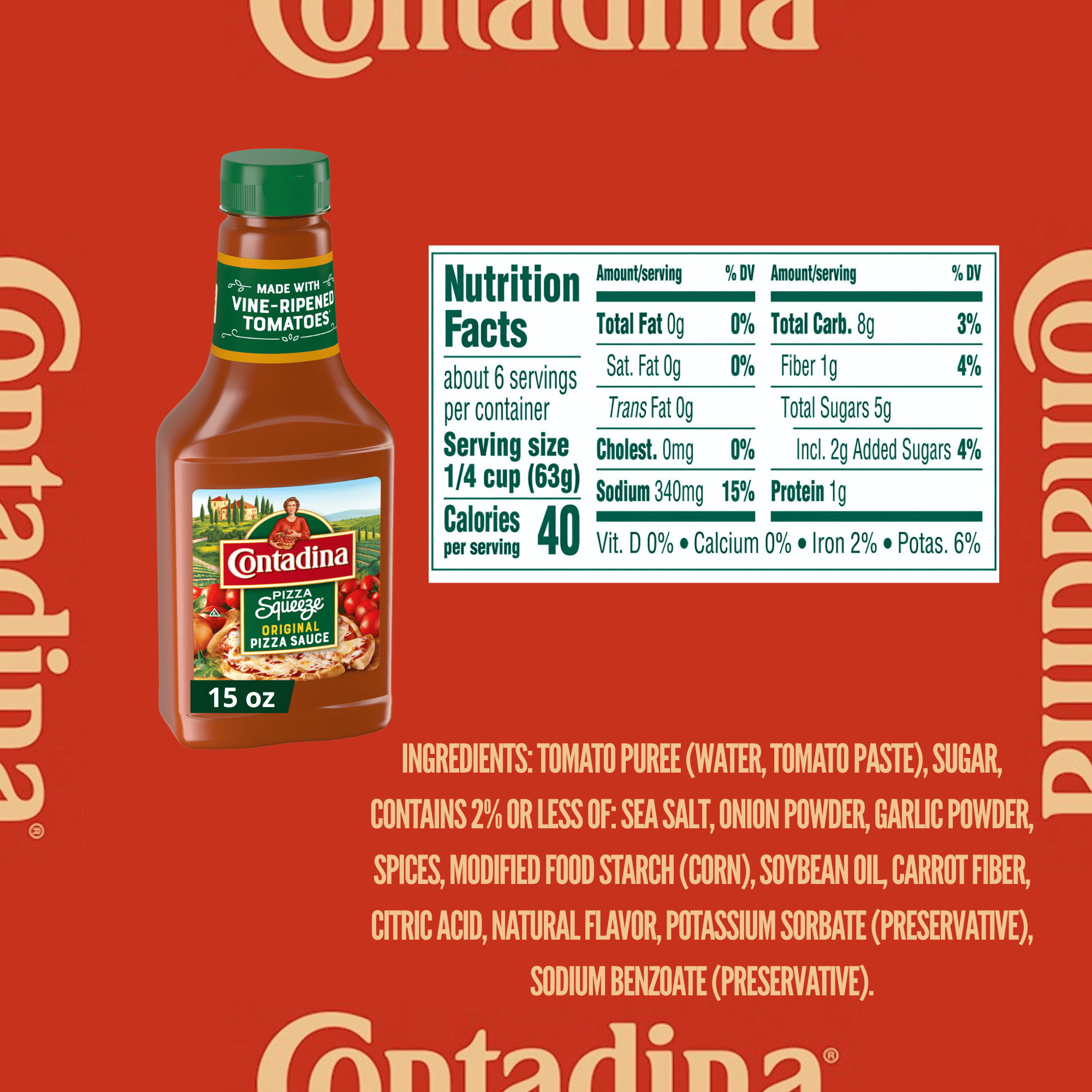 Contadina Pizza Squeeze Pizza Sauce, 13oz Squeeze Bottle