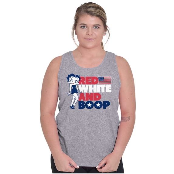 Betty Boop Red White Blue Patriotic Tank Top Tee Shirt Women Brisco Brands S