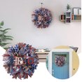 thumbnail image 2 of Chmadoxn 15.74-Inch Rustic Red, White and Blue Patriotic Fabric Front Door Wreath with Wooden Star Bow - American Style Decoration - Indoor and Outdoor Home Decoration, 2 of 7