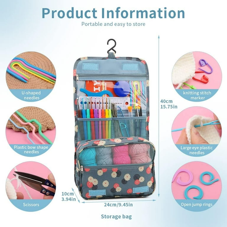 59 Pcs Include 6 Skeins Yarn,Hooks,Needles,Storage Bag Crochet Kit with  Knitting Accessories Set for Beginner Gift Free Shipping - AliExpress