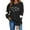 Black, variant on Women's Multi-Color Heart Print Long Sleeve Top - Warm Winter Casual Daily Wear