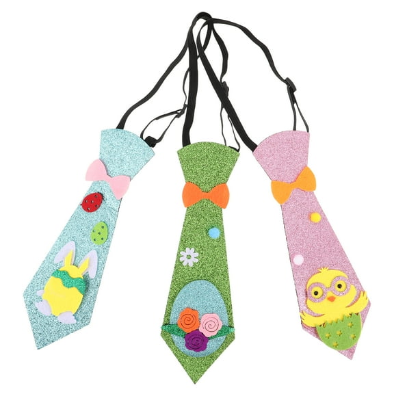 3Pcs  Kids and Adults Bow Tie with Easter Bunny and Egg Design for Holiday Parties and Funny Cartoon Necktie Assorted Color