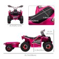 thumbnail image 3 of Aosom 6V Kids ATV Quad, Battery Powered Electric Vehicle for Kids - Pink, 3 of 10