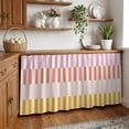 thumbnail image 3 of Colorful Stripe Cabinet Curtain 32"Wx55"L,Dustproof Pantry Door Curtain W/ Self Adhesive Tape,Modern Pink Red Yellow Vertical Striped Tall Storage Cover Privacy Drape for Bathroom Kitchen, 3 of 9