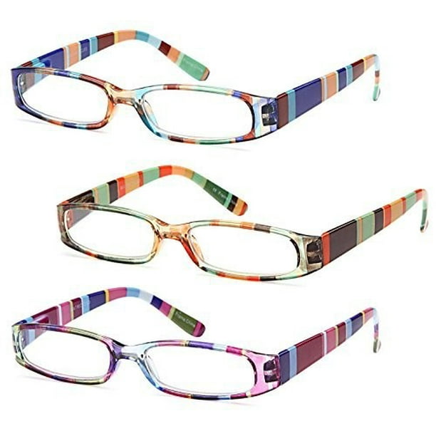 GAMMA RAY READERS 3 Pairs Ladies' Readers Quality Spring Hinge Reading