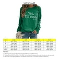 thumbnail image 4 of Sudadera de manga larga con estampado de letras y cuello redondo para mujer, color verde, L, 4 of 5