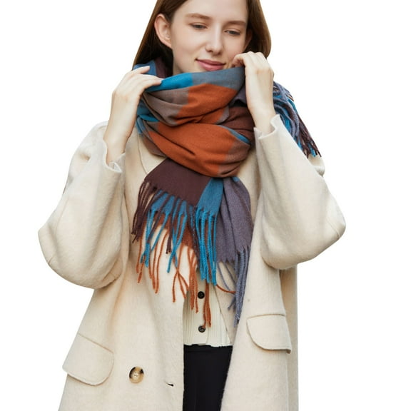 kamemir Winter Scarf Women's Fashion Scarves Print Comfortable Long Shawl Winter Soft Warm Scarf(K,One Size)