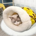 thumbnail image 2 of Cozy Cat Winter Beds - 360 Comfortable Pet Snuggle Sack (Green) with Warm Sleeping Bag for Indoor Cats, 2 of 8