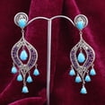 thumbnail image 4 of Natural Turquoise Amethyst,Diamond Gemstone 925 Sterling Silver Earrings, 4 of 4