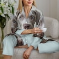 thumbnail image 6 of Yiaed Adorable Puppy Portrait Print Pajamas Women's Long Sleeve Sleepwear Soft Button Down Loungewear Pjs Lounge Set Nightwear Womens Pajama Pants-X-Large, 6 of 7