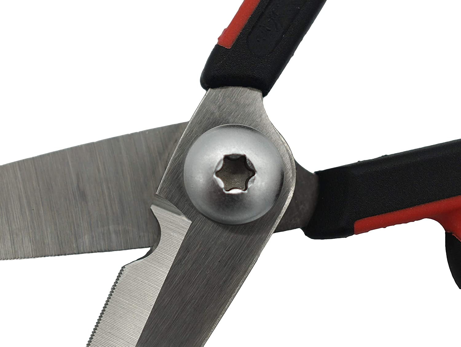 All Purpose Electrician Scissors with Wire Cutting Notch 6-1/8” Cut Strip Electrical Wire, Serrated Blade