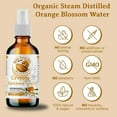 thumbnail image 3 of Pure Neroli Orange Water Hydrosol 100% Natural Skin Hair Face Aromatherapy Toner - 16oz, 3 of 8
